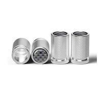Aluminum Alloy Car Wheel Tire Valve Caps for Dodge Dart Durango Hornet Journey Nitro Viper VX, Wheel Stem Air Valve Caps Tire Pressure Cap Accessory,Carbon Fiber-Silver