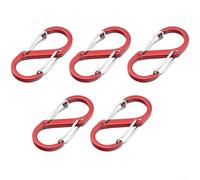 Aluminum Alloy Carabiner, 5Pcs Zipper Locks Keychain Clips, Double Opening Spring-Loaded Hook, Compact Anti-Theft Design for Backpack Camping Hiking Outdoor Gear