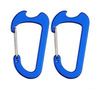 Aluminum Alloy Carabiner for Outdoor Backpack Camping Climbing - 2 Pack, Keychain Hook with Wire Gate, Lightweight Gear Clip in Black Blue Red Silver(Blue)