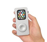 Aluminum Alloy Case for Apple Watch 49mm 44mm 45 46 42 40 41mm-Turn Your Apple Watch into a Smartphone,Retro iPod Style Metal Protective Cover with Click Wheel (Silver, 44mm - series SE3/SE2/SE/6/5/4)