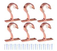Aluminum Alloy Ceiling Hangers for Curtains Set of 6 Brackets with Screws for Stability (Rose Gold )