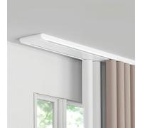 Aluminum Alloy Ceiling Mounted Double Curtain Track with Hooks & Accessories for Room Divider in Living Room & Bedroom (White 1.9m 6.2ft) Noise Reduction