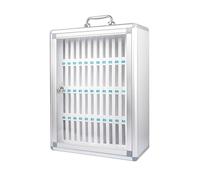 Aluminum Alloy Cell Phone Locker Box with Lock & Key, 48-Slot Storage Cabinet for School, Classroom, Office, Exam - Secure Mobile Device Storage Solution