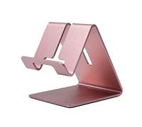 Aluminum Alloy Cell Phone Tablet Stand Desk Thick Case Friendly Holder with Anti-Slip Silicone Pad Reserved Charging Hole Cable Organizer for All Mobile Phones Smartphones Kindle Small Palmtop