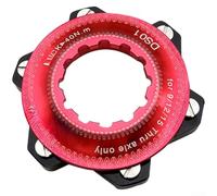 Aluminum Alloy Center Lock Converter 52mm Diameter | 52mm diameter, 9mm thick, 44mm bolt , red finish, fits standard hubs(DS01A-Red)