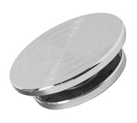Aluminum Alloy Clay Turntable Pottery Tool with Non Slip Base | Dual Sided Use, Smooth Clockwise or Counterclockwise Spin, Compact Footprint, Silver Finish for Studio Crafting
