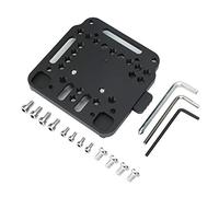 Aluminum Alloy CNC V-Lock Quick Release Plate, V-Lock Battery Base with Limit Structure, Black Anodized Battery Quick Release Plate for V-Mount Camera Batteries with 1/4" Threads a