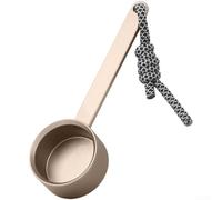 Aluminum Alloy Coffee Measuring Spoon 10G Capacity Long Ergonomic Handle Precise Scoop For Matcha Ground Coffee Baking Powder Hanging Loop Black Silver Gold 15X5x2.5cm(Sparkling Gold)
