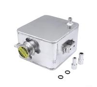 Aluminum Alloy Coolant Expansion Tank 2.5L with 12mm and 16mm Connectors for Reliable Engine Temperature Management (Silver)