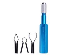 Aluminum Alloy Corner Smoothing Cutter for PVC and Vinyl Floor Welding - Includes 3 Replaceable Carving Heads, Blue/Yellow/Red Handle(red)