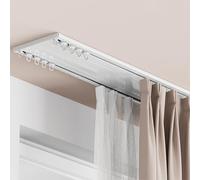 Aluminum Alloy Curtain Track, Double Track Ceiling Mounted Aluminum Curtain Rail Champagne White Size 1.0m-4.0m Pack of 1(White,1.20m/3.9ft)
