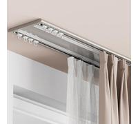 Aluminum Alloy Curtain Track, Double Track Ceiling Mounted Aluminum Curtain Rail Champagne White Size 1.0m-4.0m Pack of 1(Champagne,2.20m/7.2ft)