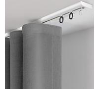 Aluminum Alloy Curtain Track, Ultra-Thin Aluminum Alloy Ceiling Mounted Curtain Track White Champagne Black Multiple Sizes(Black,1.20m/3.9ft)