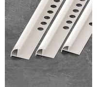Aluminum Alloy Curved Corner Trim, 90cm*3pcs Floor Edge Cladding Angle Profile for Wall Door Frame Cabinet Baseboard Protection and Decoration(Pearl White,10mmx90cm)