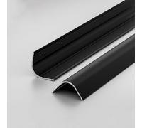 Aluminum Alloy Curved Edge Trim, 1m*3pcs Outdoor Edge Protection Rail, Tile Trim Corner Profile for Edge Guard, Tile Edge Protector for Bathroom & Garden Use(Matte Black,30x30mm)