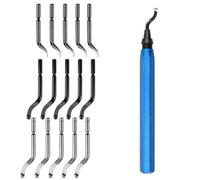 Aluminum Alloy Deburring Tool Kit -15pcs High Speed Steel Rotary Deburring 360° Rotary Cutting Tool Effective Manual Tool for Removing Burrs Po