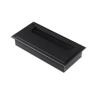 Aluminum Alloy Desk Cable Grommet - Black Brush Wire Port Hole Cover for PC & Office Tables, Cable Management Organizer with Durable Finish(Black-80x160mm)