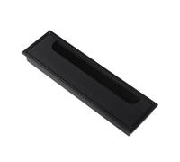 Aluminum Alloy Desk Grommet with Black Brush | Rectangle Cable Hole Cover & Outlet Port for PC Office Table, Wire Management(Black-80x280mm)