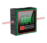 Aluminum Alloy Digital Angle Finder with Dual Laser - 3-in-1 Electronic Level Box & Inclinometer, 4-Side Magnetic Base, USB-C Rechargeable Miter Saw Protractor for Woodworking & Construction