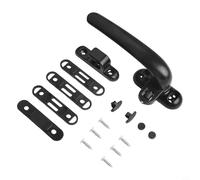 Aluminum Alloy Door and Window Handle with Anti Theft Lock, Engineered for Strength, Durability, and Comfortable Grip in Various Room Settings (Black Left)