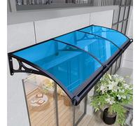 Aluminum Alloy Door Awning Canopy, Large Polycarbonate Cover for UV, Rain & Snow Protection, Modern Design in Lake Blue - 80x470cm for Front Doors & Patios