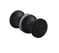Aluminum Alloy Door Handle Elegant Glass Door Handle Double Sided Pull Hardware for Bathroom and Offices Spaces Aluminum Alloy Round for Glass Doors Quick Installation