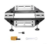 Aluminum Alloy Door Hinge Guide Jig for Woodworking, Hole Opener with Slotting Locator, 200x340mm, Compatible with Trimming Machine, Black