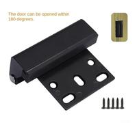 Aluminum Alloy Door Latch Security Buckle - No-Drill Anti-Theft Indoor Door Lock with 180° Opening Compatibility, Silent Rubber Padding & Quick-Rel(Black)