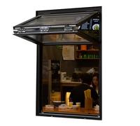 Aluminum Alloy Double Hung Window for Coffee Shops, Food Trucks, Outward Opening, Up Hanging Folding Sliding Design