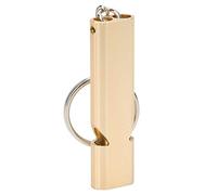 Aluminum Alloy Double Pipes Whistle, Keychain Survival Tool, for Outdoor Adventure, Hiking, Emergency Use, Loud Sound, Gold