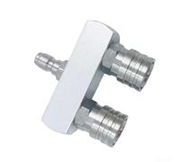 Aluminum Alloy Dual Nozzle Garden Hose Fitting for Simultaneous Water Delivery to Multiple Areas During Car Patio and Walkway Cleaning (Collect rod)
