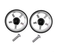 Aluminum Alloy Easy Wheels for Brompton Folding Bike Rear Rack Pair with M6 Bolt CNC Machined Lightweight Bicycle Replacement Wheels (silver)