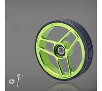 Aluminum Alloy Easy Wheels with 68mm Double-Pallet Design for Brompton Folding Bikes and Wear-Resistant 5mm Thick Rubber Ring Seal (green)