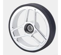 Aluminum Alloy Easy Wheels with 68mm Double-Pallet Design for Brompton Folding Bikes and Wear-Resistant 5mm Thick Rubber Ring Seal (silver)