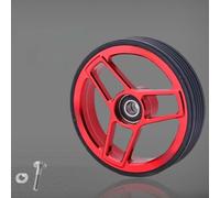 Aluminum Alloy Easy Wheels with 68mm Double-Pallet Design for Brompton Folding Bikes and Wear-Resistant 5mm Thick Rubber Ring Seal (red)