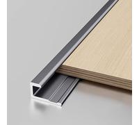 Aluminum Alloy Edge Trim Metal Profile Strip C-Shaped Embedded Tile Corner Guard Waterproof Decorative Strip for Cabinet Table Partition & Step Tread(Gray,10mm L3m/9.8ft)