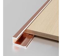 Aluminum Alloy Edge Trim Metal Profile Strip C-Shaped Embedded Tile Corner Guard Waterproof Decorative Strip for Cabinet Table Partition & Step Tread(Rose Gold,10mm L3m/9.8ft)