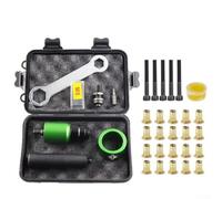Aluminum Alloy Electric Rivet Tool Adapter Kit Converts Drill To Rivet Includes Five Mandrels And Twenty Nuts For M3 To M8 Sizes Lightweight Cordless Nut Setter For Tight Spaces Auto And Home Use(5)
