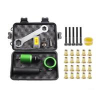 Aluminum Alloy Electric Rivet Tool Adapter Kit Converts Drill To Rivet Includes Five Mandrels And Twenty Nuts For M3 To M8 Sizes Lightweight Cordless Nut Setter For Tight Spaces Auto And Home Use(6)