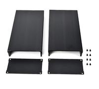 Aluminum Alloy Enclosure Box Sand Black Electronic Protection Case for DIY Projects Decoders Controllers 55 x 106 x 200mm 2 Shells Included
