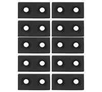 Aluminum Alloy End Cover Plate 10PCS Double Hole Design Anodized Surface for CNC Machines 3D Printers Robotics Projects Industrial Aluminum Frame Construction (Black)