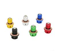Aluminum Alloy Engine Oil Drain Bolt for Motorcycle Moped Scooter| Wear-Resistant Drain Stopper Nut with Particle Capture| Red(silver)