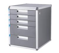 Aluminum Alloy File Cabinet - 5Layer Lockable Office Organizer A4 Document Storage MultiFunctional Desktop Shelf for Home & Workplace Use