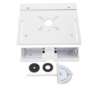 Aluminum Alloy Flip Board Router Table Insert Plate, Metal Router Lift System, High Durability Woodworking Insert Base Plate with Angle Plate and Insert Rings, for DIY Enthusiasts (Silver)