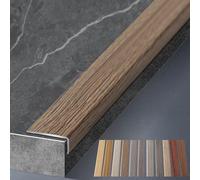 Aluminum Alloy Floor Edging Trim Strip with Wood Grain, Threshold Transition Strips for Wood/Tile/Vinyl Floor, L Shape Steps Stair Nosing (Color : Style 4, Size : 30mm (1.2in) Wide)