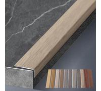 Aluminum Alloy Floor Edging Trim Strip - Wood Grain L Shape Threshold Transition Strips for Wood, Tile, and Vinyl Floor, Stair Nosing