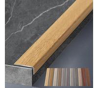Aluminum Alloy Floor Edging Trim Strip, Wood Grain Threshold Transition for Wood, Tile, Vinyl Floors, L Shape Steps Stair Nosing