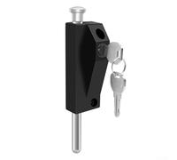 Aluminum Alloy Floor Latch Lock with 12mm Solid Rod and Spring for Double Door Security in Home and Commercial Use, Black