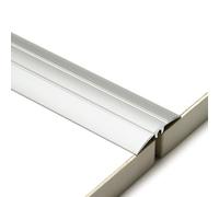 Aluminum Alloy Floor Transition Strip, Universal Joint Clip for Tile Flooring, Anti-Slip and Anti-Fall Edge Strip for Steps.(Silver,150cm)