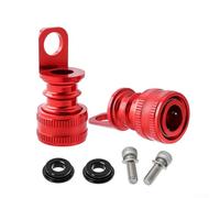 Aluminum alloy foldable bike pedal with quick release mounting bracket, compatible with multiple installation methods and standard brackets (A pair of red)